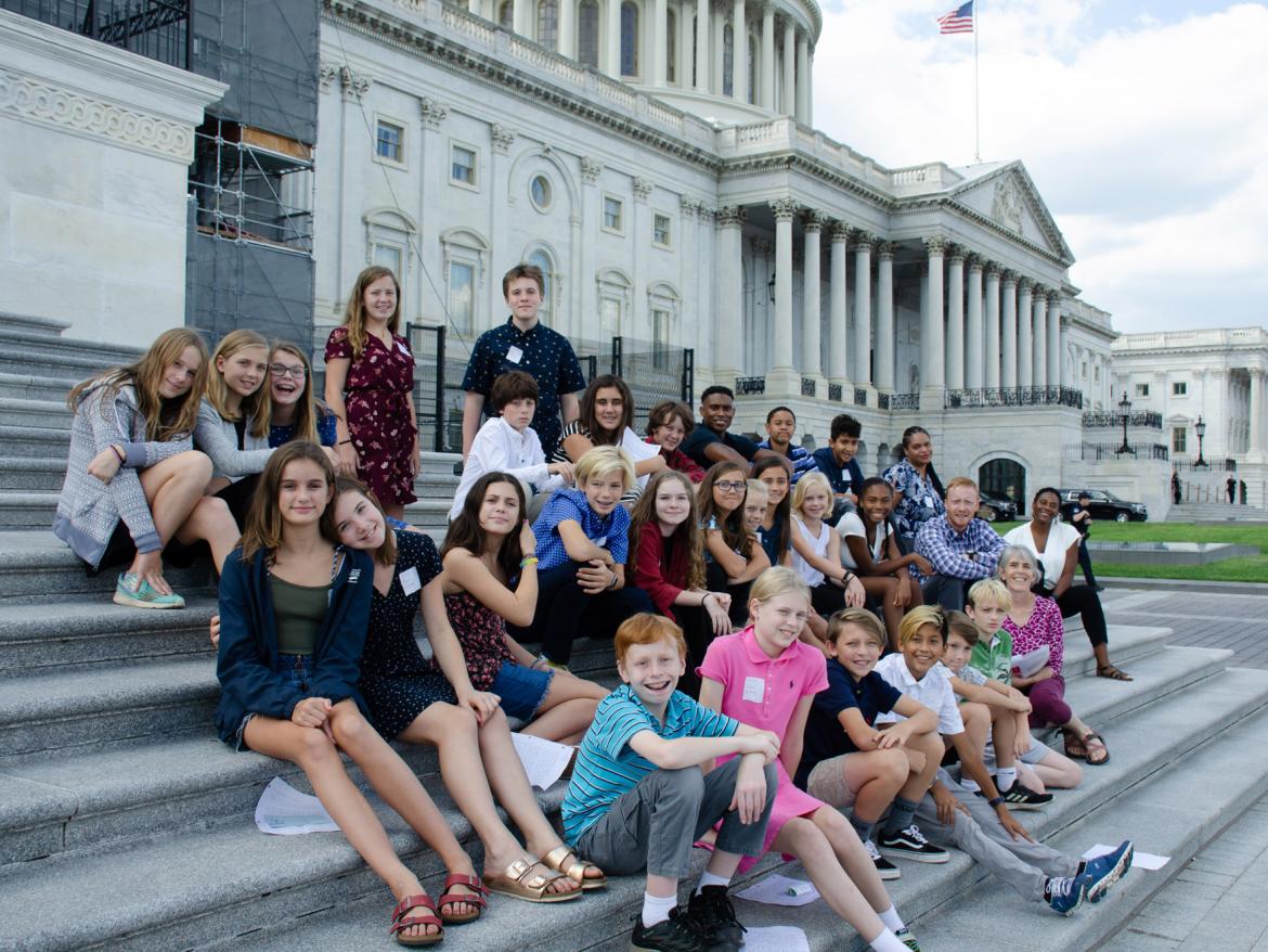Students from Tadem Friends School on Capitol Steps
